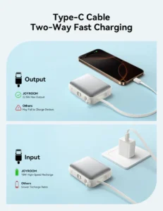 JOYROOM JR-PBF27 22.5W 10000mAh Mini Fast Charging Powar Bank with Lightning & Type-C Dual Cables 